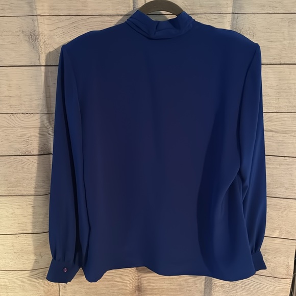 Vintage Sophisticates by Pendleton Petite Button Down Blouse Size 16 Blue - Picture 2 of 14